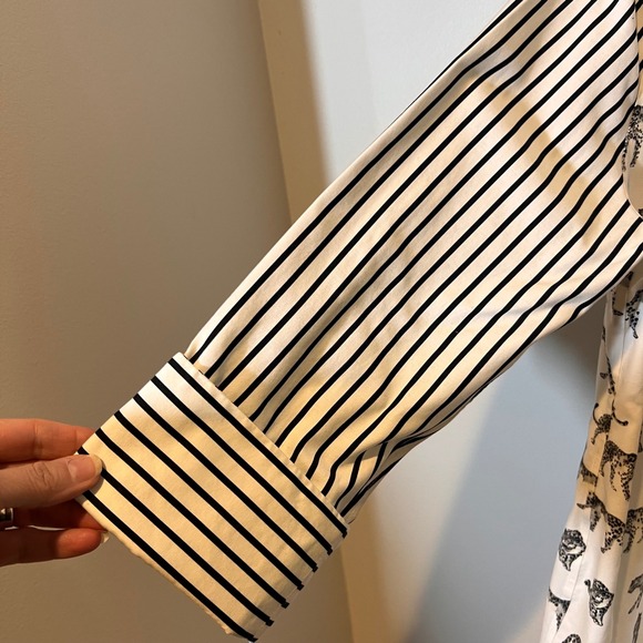 Chicos Chic‎ Stretch No Iron Cheetah Print Button Down Tunic Size 2/Large/12 - Picture 8 of 15